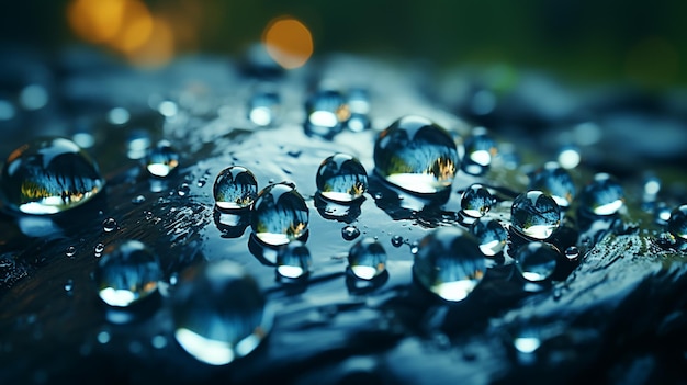 Foto abstrakter wassertropfen mit bunten lichtern