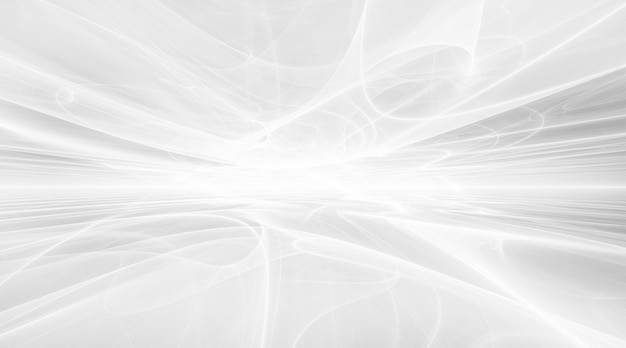 Abstrakter weißer futuristischer Hintergrund mit fraktalem Horizont