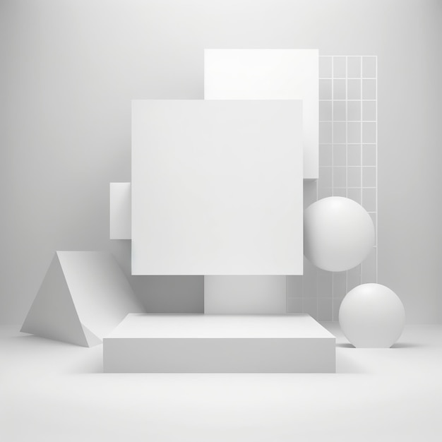 Abstrakter weißer geometrischer Hintergrund 3D