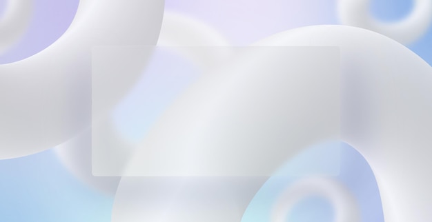 Abstrakter weißer Glasmorphismus, horizontaler Hintergrund