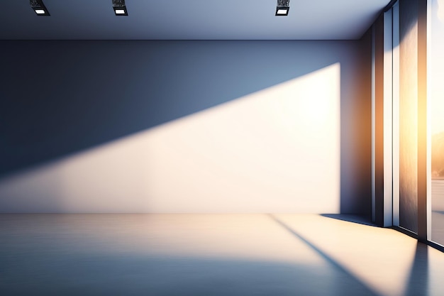 Abstrakter weißer Studiohintergrund für die Produktpräsentation Leerer Raum mit Schatten des Fensters