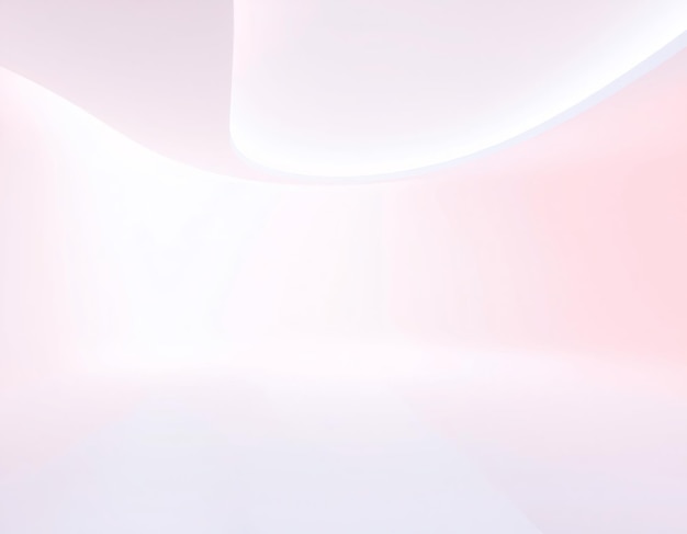 Abstrakter weißer und rosa gekrümmter Wandhintergrund