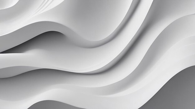 Abstrakter weißer Wellenhintergrund minimale weiße grafische Tapete 2D-Illustration