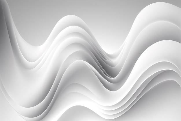 Abstrakter weißer Wellenhintergrund Weiße grafische Linientapete Erstellt mit generativer KI-Technologie