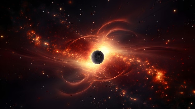 Abstrakter Weltraum schwarzes Loch Weltraumhintergrund