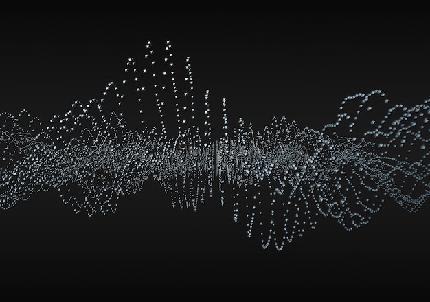 Abstraktes 3D-Rendering von Wellen mit Partikeln