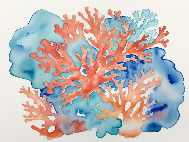 Abstraktes Aquarell Hintergrund in bezaubernden Korallen
