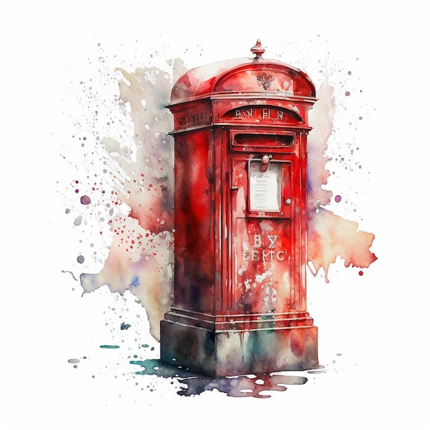 Foto abstraktes aquarell london red post box