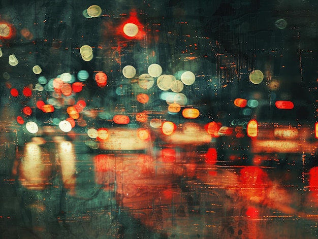 Abstraktes Bild des Nachtverkehrs in der Stadt
