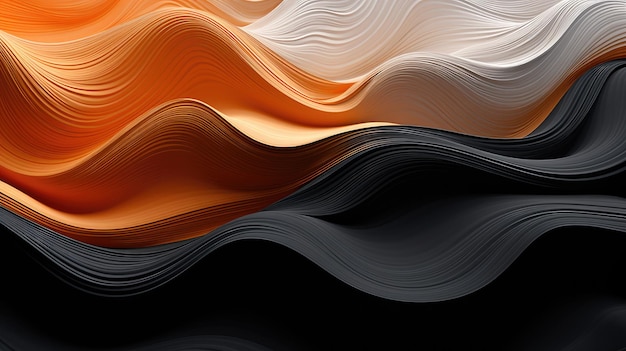 abstraktes Bild einer Welle mit orangefarbenen und orangefarbenen Linien.