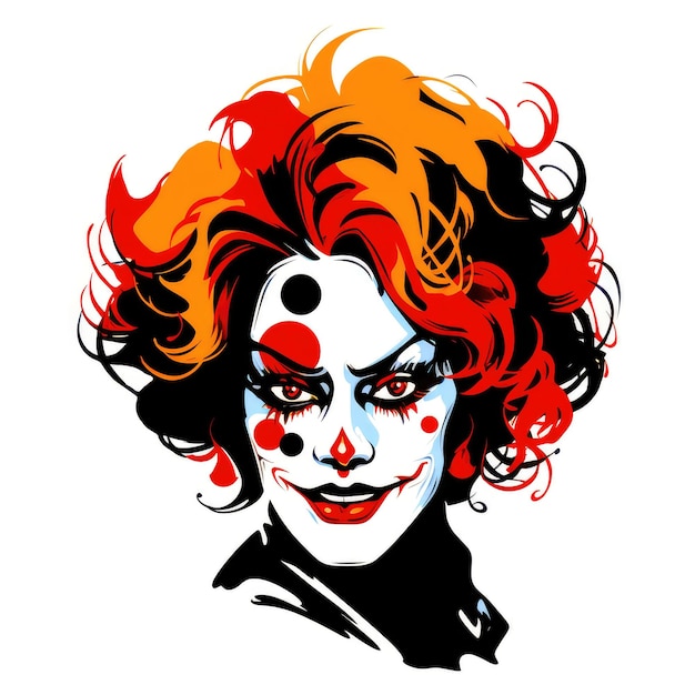 Abstraktes Bild eines Clowns im hellen Vektor-Pop-Art-Stil