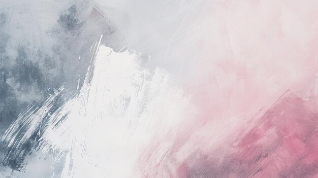 Abstraktes Bild eines minimalistischen Hintergrunds Zusammensetzung, die aus Pinselstrichen auf einem leeren weißen Hintergrund besteht Künstler malt Kreativität rosa und blaue Farben Abrasionen Generativ von KI