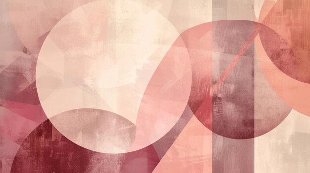Abstraktes Bild eines minimalistischen Hintergrunds Zusammensetzung von Kreisen und Linien Schlampigkeit Rauheit Verschleiß Schichten Blot Pinselstriche Kreativität flacher Stil Generativ von KI
