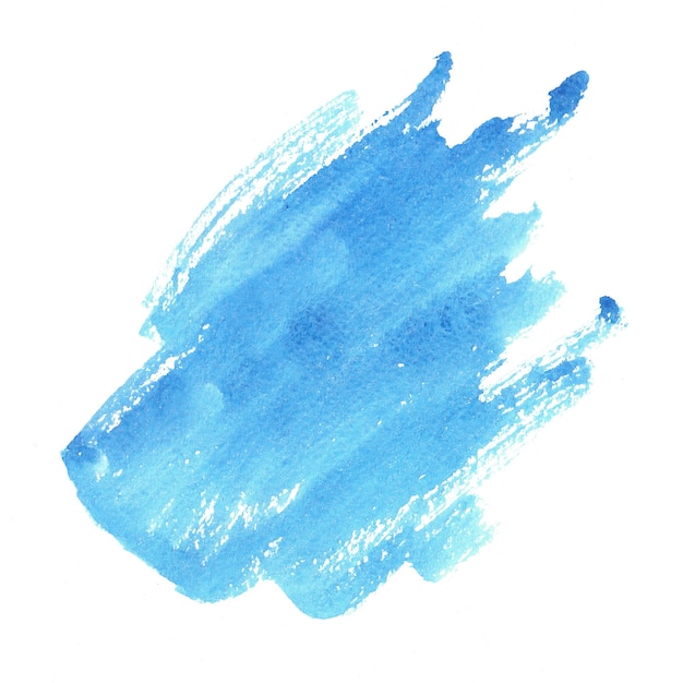 Abstraktes blaues Aquarell auf Weiß. Farbige Spritzer auf Papier.