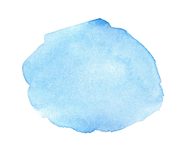 Abstraktes blaues Aquarell auf weißem Hintergrund. Aquarell Clipart für Text oder Logo