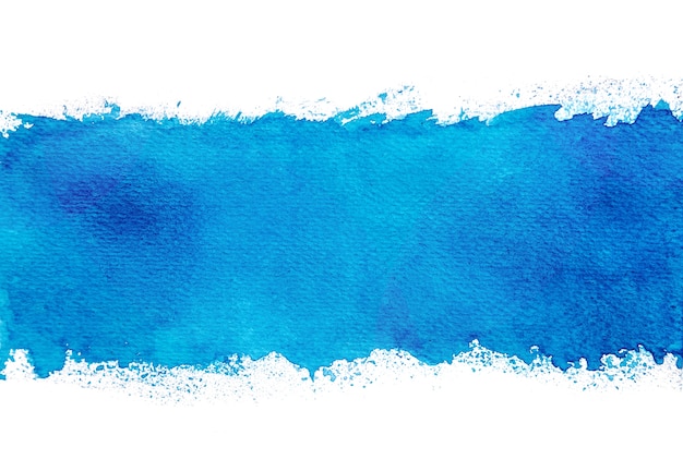 Abstraktes blaues Aquarell, das Hintergründe, Handfarbe auf Papier spritzt.