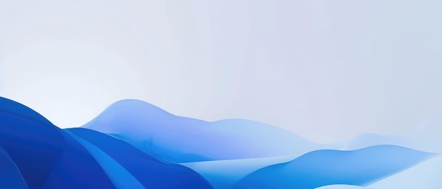 Abstraktes blaues Wellen-Design auf weißem Hintergrund