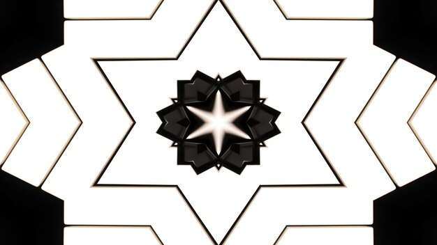 Abstraktes buntes hypnotisches symmetrisches Muster dekorative dekorative Kaleidoskopbewegung geometrische Kreis- und Sternformen