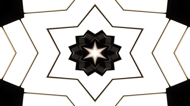 Abstraktes buntes hypnotisches symmetrisches Muster dekorative dekorative Kaleidoskopbewegung geometrische Kreis- und Sternformen