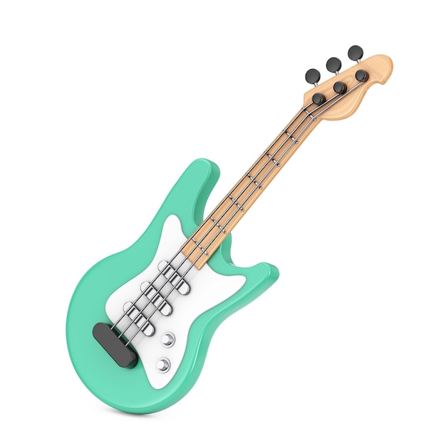 Foto abstraktes cartoon-e-gitarren-web-symbol, 3d-rendering