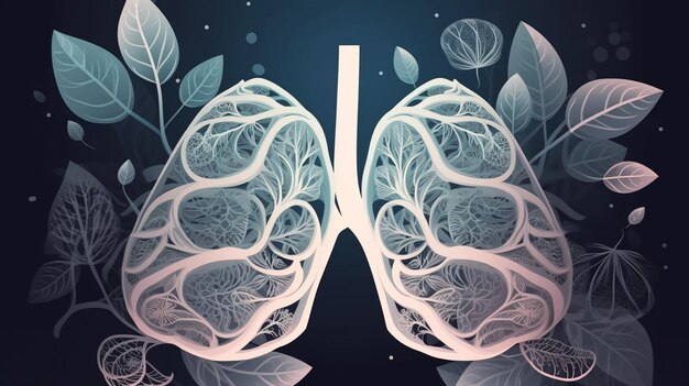 Foto abstraktes digitales gitter menschliche lungen