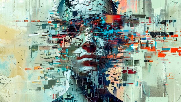 Abstraktes digitales Porträt einer Frau