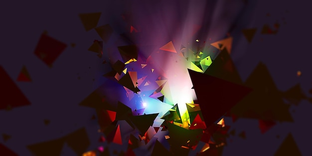 Abstraktes Dreieck Hintergrund Glitzer und Dunst Technologie 3D-Darstellung