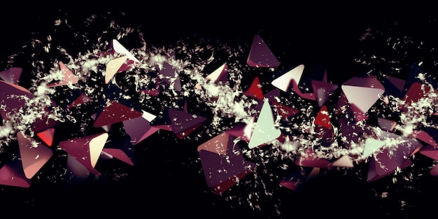 Abstraktes Dreieck Neon-Farbdreieck Fantasy-Wissenschafts-Hintergrundkonzept 3D-Darstellung