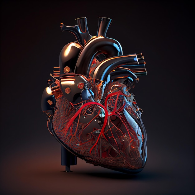 Abstraktes echtes Herz realistische Herzform Liebe Illustration 3d Render Hintergrund
