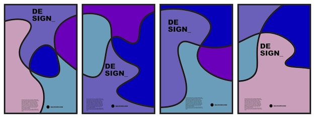 abstraktes flaches Hintergrundset für Banner-Plakat-Vorlagen-Design-Flyer-Broschüre usw