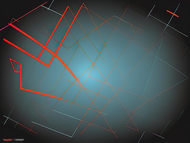 Abstraktes geometrisches Bauhaus-Muster, Hintergrund, Vektorkreis, Dreieck und quadratische Linien, Farbkunstdesign mit generativer KI