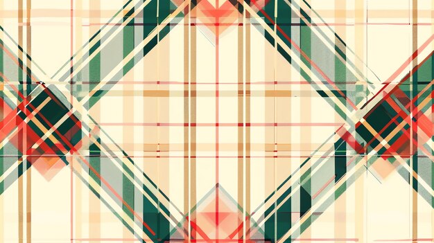 Abstraktes geometrisches Muster mit einem Tartan-Kleid-Motiv in gedämpften Farben