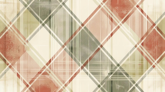Abstraktes geometrisches nahtloses Muster in olivgrünem Beige und Ziegelsteinrotem Grunge-Textur-Hintergrund