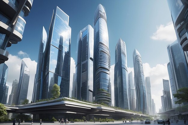 Abstraktes Geschäft moderne Stadt urbane futuristische Architektur Hintergrund