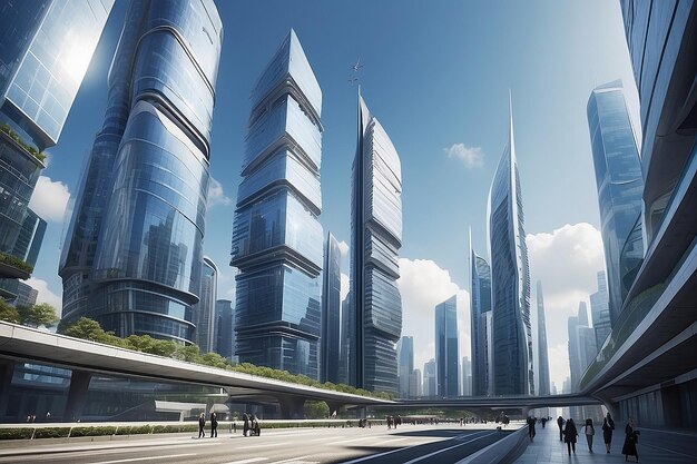 Abstraktes Geschäft moderne Stadt urbane futuristische Architektur Hintergrund