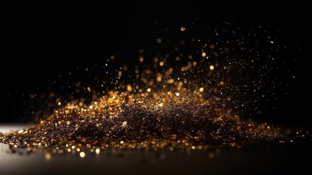 Abstraktes, glänzendes Gold-Glitter-Hintergrundbild Helles Substrat AI generiert