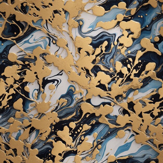 Abstraktes goldenes Marmorgemälde, nahtloses Muster, bunter digitaler Hintergrund, ai generiert