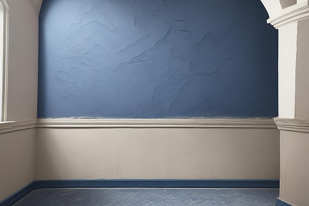 Abstraktes Grunge-Dekorationsrelief Marine-Blau-Stucco-Wandtextur Breitwinkel-rauer farbiger Hintergrund