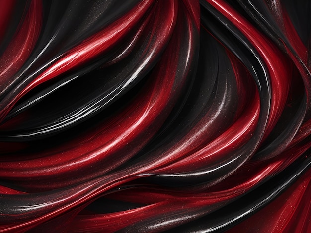 Foto abstraktes hintergrund aus schwarzer roter seiden-satinwebe