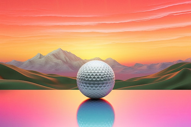 Abstraktes Konzept des weißen Golfballs