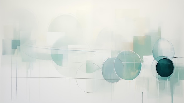 Abstraktes Ölgemälde aus Kreisen ruhige Gelassenheit gedämpfte Töne kinetische Kunstwerke