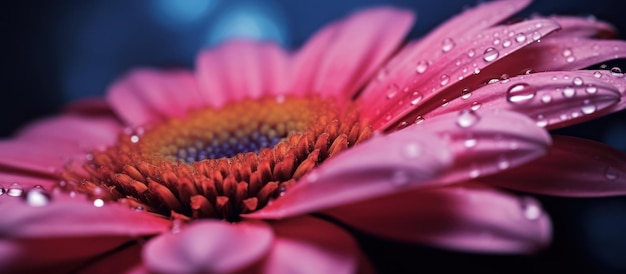Abstraktes Makrofoto Künstlerische Blume mit Wassertropfen im Hintergrund