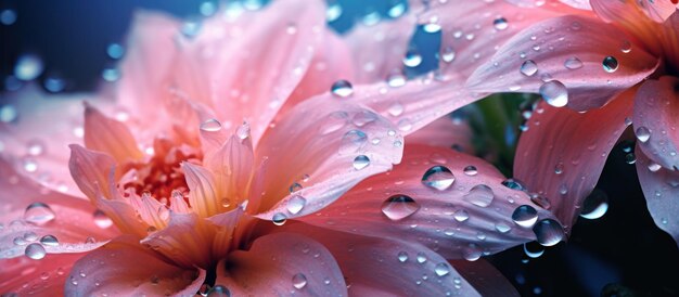 Abstraktes Makrofoto Künstlerische Blume mit Wassertropfen im Hintergrund