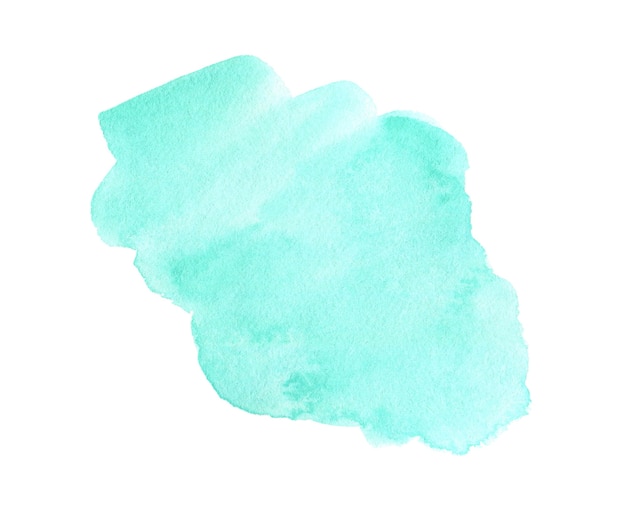 Abstraktes mintgrünes Aquarell auf weißem Hintergrund Aquarellcliparts für Text oder Logo