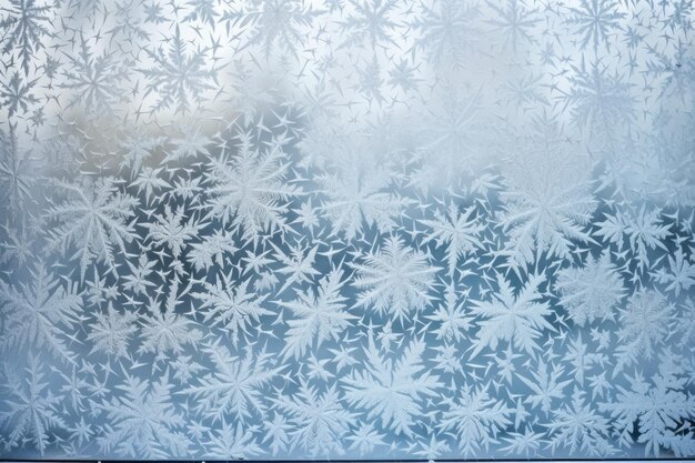 Abstraktes Muster von Frost auf einem Fenster