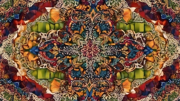 Abstraktes nahtloses Muster mit Mosaikmotiv Ziegel ornamentaler Spitzenornament