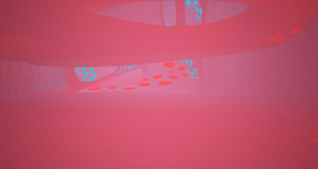 Foto abstraktes neon und farbiger farbverlauf parametrische 3d-illustration und rendering des innenraums