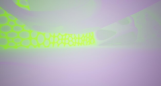 Foto abstraktes neon und farbiger farbverlauf parametrische 3d-illustration und rendering des innenraums