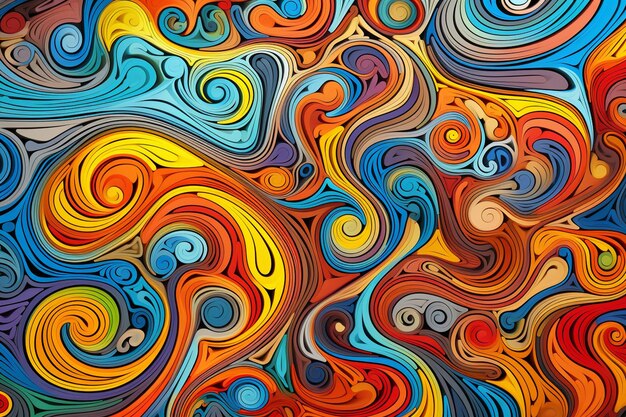 Abstraktes psychedelisches Papercut-Hintergrund