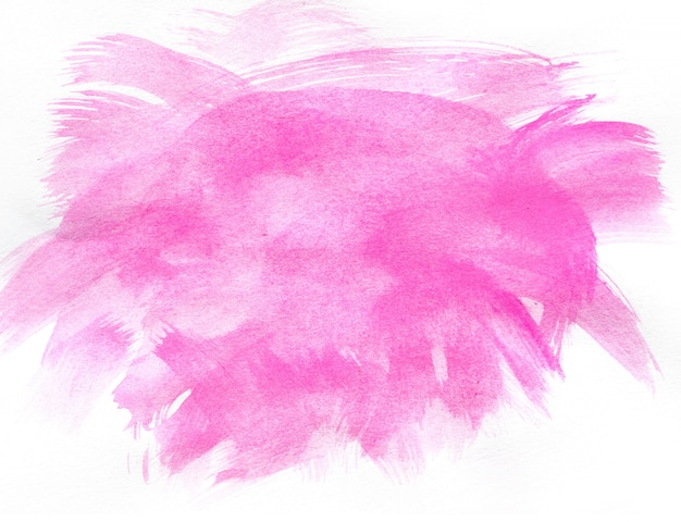 Foto abstraktes rosa aquarell auf weißem hintergrund